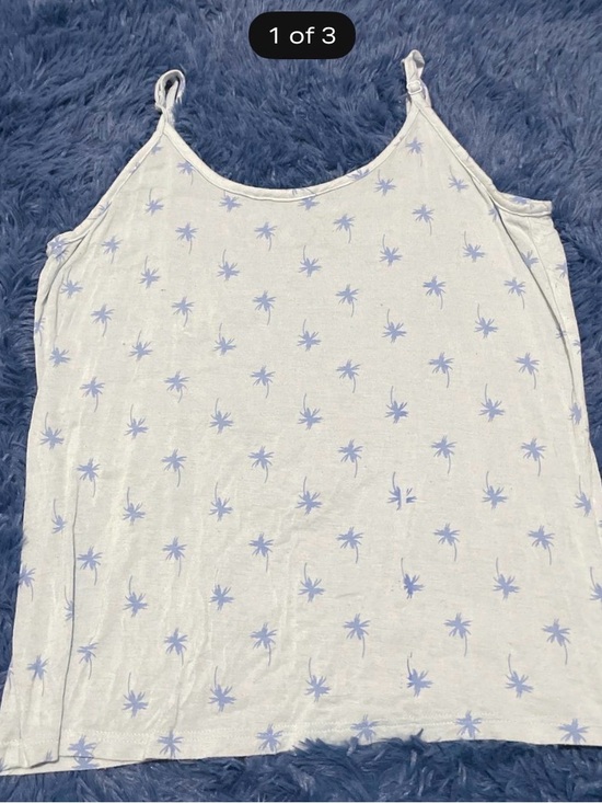 Maidenform Tops - Maidenform White Camisole with Light Blue Palm Print